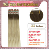 22''  Skin Tape Hair Extensions  40 PCs  Standard Full Head (Blond）