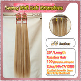 20'' Sewing Weft Hair Extensions  2 Strips Standard Full Head  (Blond）