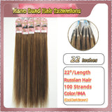 22" Nano Bead Hair Extensions 100 Stands Full Head (Blond）