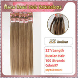 22" Nano Bead Hair Extensions 100 Stands Full Head (Blond）