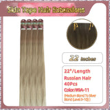 22''  Skin Tape Hair Extensions  40 PCs  Standard Full Head (Blond）