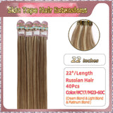 22''  Skin Tape Hair Extensions  40 PCs  Standard Full Head (Blond）