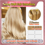 22'' Sewing Weft Hair Extensions  2 Strips Standard Full Head  (Blond）