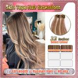 22''  Skin Tape Hair Extensions  40 PCs  Standard Full Head (Blond）