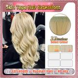 22'' Russian Hair On Blonde Range Skin Tape Hair Extensions  40 PCs  Standard Full Head  28