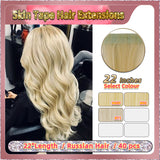 22''  Skin Tape Hair Extensions  40 PCs  Standard Full Head (Blonde）