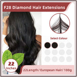 22 Inches ( 56cm ) 100g European Hair F28 Diamond  Feather Tecknick Hair Extensions