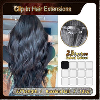23'' Russian Hair On Darker Range Clip In Hair Extensions