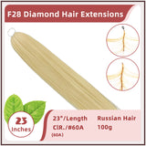 23 Inches ( 58cm ) 100g Russian Hair F28 Diamond Feather Tecknick Hair Extensions