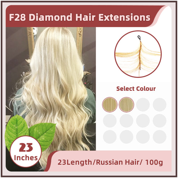 23 Inches ( 58cm ) 100g Russian Hair F28 Diamond Feather Tecknick Hair Extensions