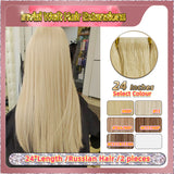 24'' Invisi Weft Hair Extensions  2 Strips Standard Full Head  (Blonde）