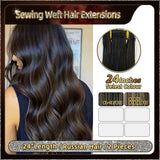 24’’ Sewing Weft Hair Extensions  2 Strips Standard Full Head