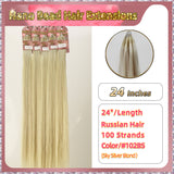 24" Nano Bead Hair Extensions 100 Stands Full Head (Blond）