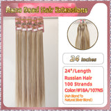 24" Nano Bead Hair Extensions 100 Stands Full Head (Blond）