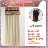 24" Nano Bead Hair Extensions 100 Stands Full Head (Blond）