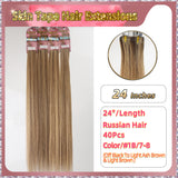 24''  Skin Tape Hair Extensions  40 PCs  Standard Full Head (Blond）
