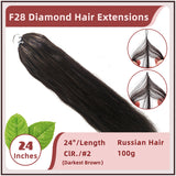 24 Inches ( 60cm ) 100g European Hair F28 Diamond Feather Tecknick Hair Extensions