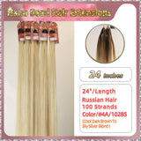 24" Nano Bead Hair Extensions 100 Stands Full Head (Blond）