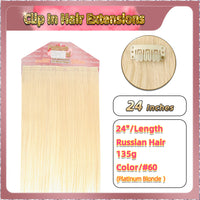 24'' Clip In Hair Extensions 3 Pieces 21 Clips Standard Full Head（Blonde）