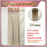 24''  Skin Tape Hair Extensions  40 PCs  Standard Full Head (Blond）