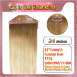 24'' Clip In Hair Extensions 3 Rows 21 Clips Standard Full Head（Blonde）