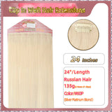 24'' Clip In Hair Extensions 3 Rows 21 Clips Standard Full Head（Blond）