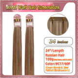 24'' Invisi Weft Hair Extensions  2 Strips Standard Full Head  (Blonde）