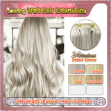 24'' Sewing Weft Hair Extensions  2 Strips Standard Full Head  (Blond）