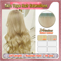 24'' Russian Hair On Blonde Range Skin Tape Hair Extensions  40 PCs  Standard Full Head  28
