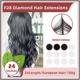 24 Inches ( 60cm ) 100g European Hair F28 Diamond Feather Tecknick Hair Extensions