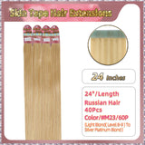 24''  Skin Tape Hair Extensions  40 PCs  Standard Full Head (Blond）
