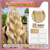 25'' Invisi Weft Hair Extensions  2 Strips Standard Full Head  (Blonde）