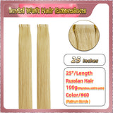 25'' Invisi Weft Hair Extensions  2 Strips Standard Full Head  (Blonde）