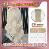 26''  Skin Tape Hair Extensions  40 PCs  Standard Full Head (Blond）