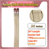 26'' Sewing Weft Hair Extensions  2 Strips Standard Full Head  (Blond）