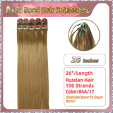 26" Nano Bead Hair Extensions 100 Stands Full Head (Blond）