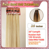 26" Nano Bead Hair Extensions 100 Stands Full Head (Blond）