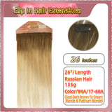 25'' Clip In Hair Extensions 3 Rows 21 Clips Standard Full Head（Blonde）