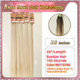 26" Nano Bead Hair Extensions 100 Stands Full Head (Blond）