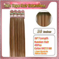 26''  Skin Tape Hair Extensions  40 PCs  Standard Full Head (Blonde）