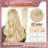 26'' Clip In Hair Extensions 3 Pieces 21 Clips Standard Full Head（Blonde）