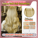 26'' Sewing Weft Hair Extensions  2 Strips Standard Full Head  (Blond）