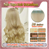 26''  Skin Tape Hair Extensions  40 PCs  Standard Full Head (Blonde）