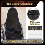 28'' Ombre Clip In Hair Extensions 3 Pieces 21 Clips Standard Full Head(Dark Brown To Blond）
