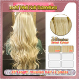 28'' Invisi Weft Hair Extensions  2 Strips Standard Full Head  (Blond）