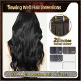 28‘’ Sewing Weft Hair Extensions  2 Strips Standard Full Head (Dark Brown To Blond）