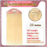 28'' Clip In Hair Extensions 3 Rows 21 Clips Standard Full Head（Blond）
