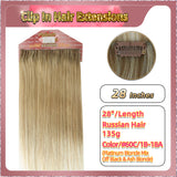 28'' Clip In Hair Extensions 3 Rows 21 Clips Standard Full Head（Blonde）