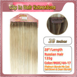 28'' Clip In Hair Extensions 3 Rows 21 Clips Standard Full Head（Blonde）
