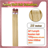28'' Sewing Weft Hair Extensions  2 Strips Standard Full Head  (Blonde）